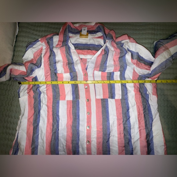 Ruby Rd Striped Button-Up Shirt. Flowy size Petite XL. VGUC - Picture 6 of 9